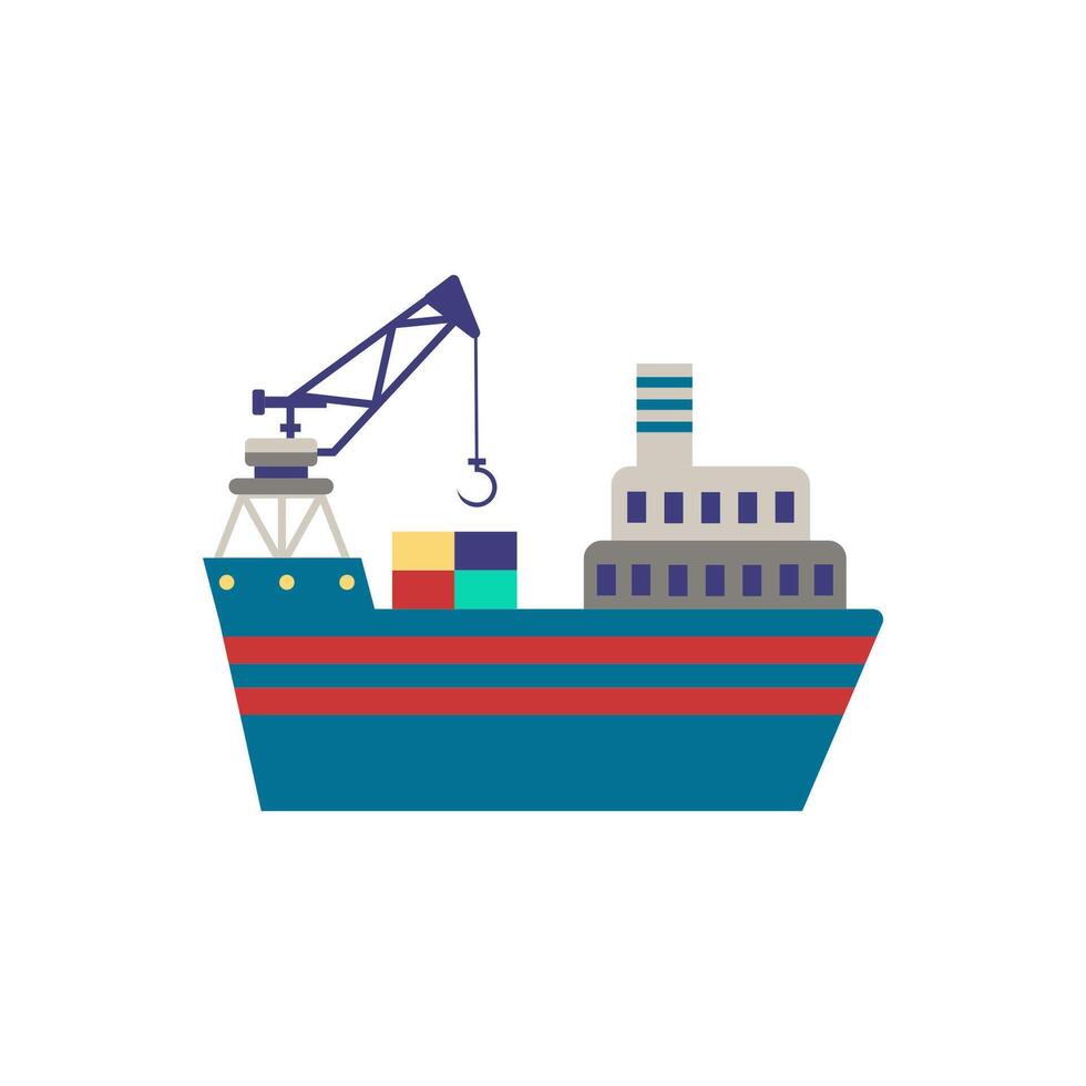 Crane Barge icon. Simple element from port collection. Creative Crane Barge icon for web design, templates, infographics and more vector