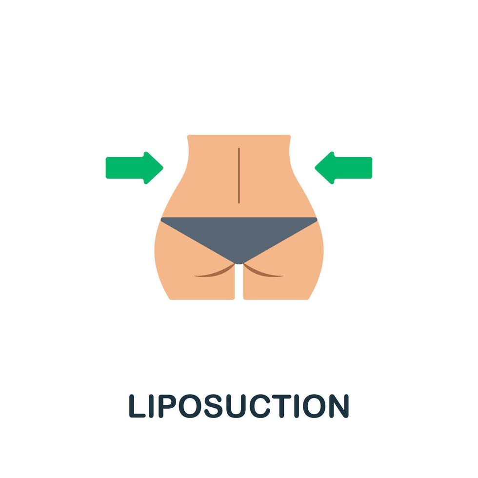Liposuction flat icon. Colored sign from plastic surgery collection. Creative Liposuction icon illustration for web design, infographics and more vector