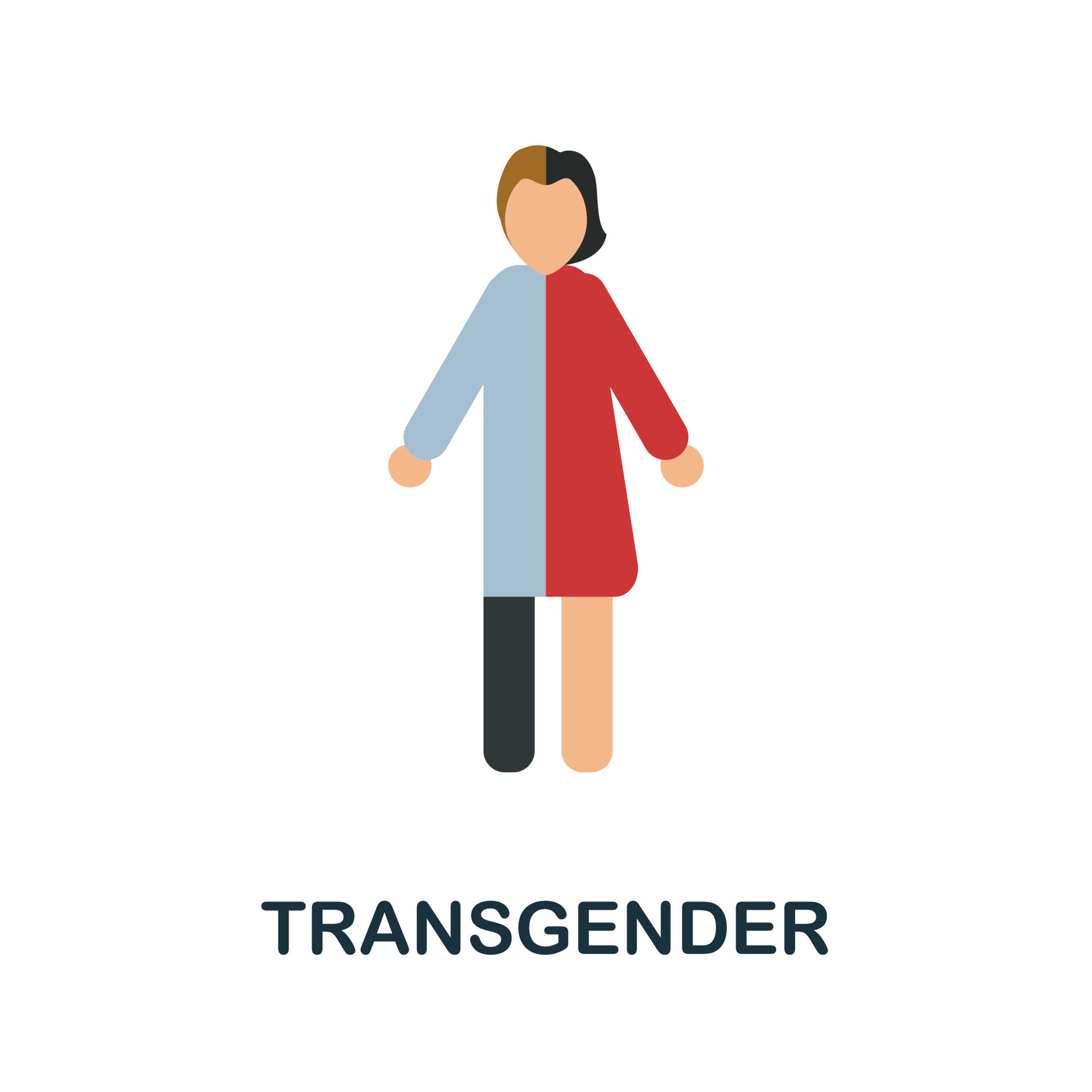 Transgender flat icon. Colored sign from plastic surgery collection