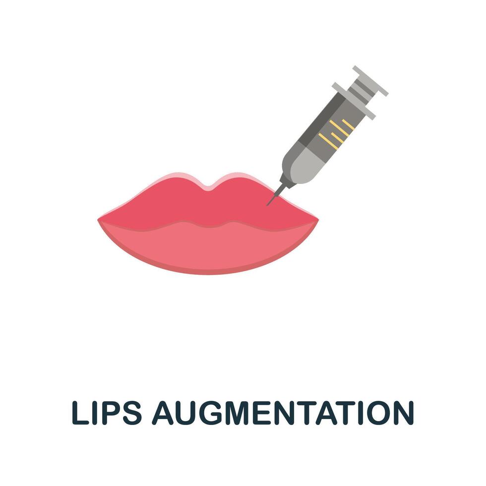 Lips Augmentation flat icon. Colored sign from plastic surgery collection. Creative Lips Augmentation icon illustration for web design, infographics and more vector