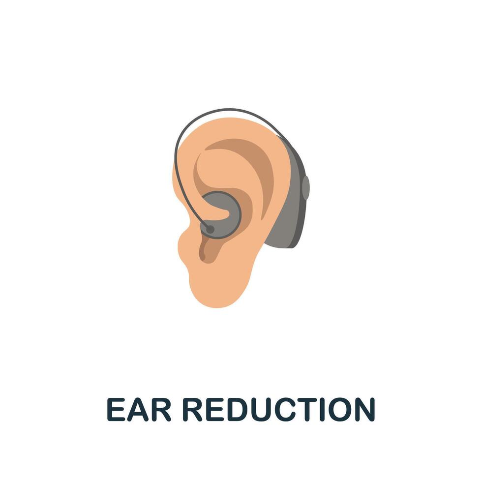 Ear Reduction flat icon. Colored sign from plastic surgery collection. Creative Ear Reduction icon illustration for web design, infographics and more vector