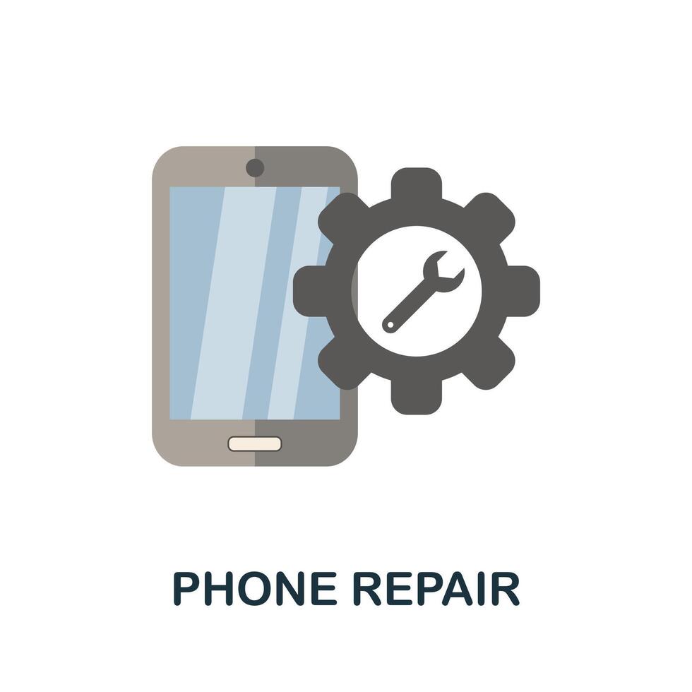 Phone Repair flat icon. Color simple element from phone accessories collection. Creative Phone Repair icon for web design, templates, infographics and more vector