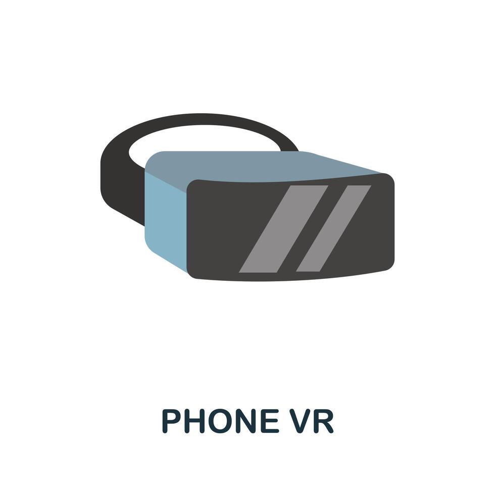 Phone Vr flat icon. Color simple element from phone accessories collection. Creative Phone Vr icon for web design, templates, infographics and more vector