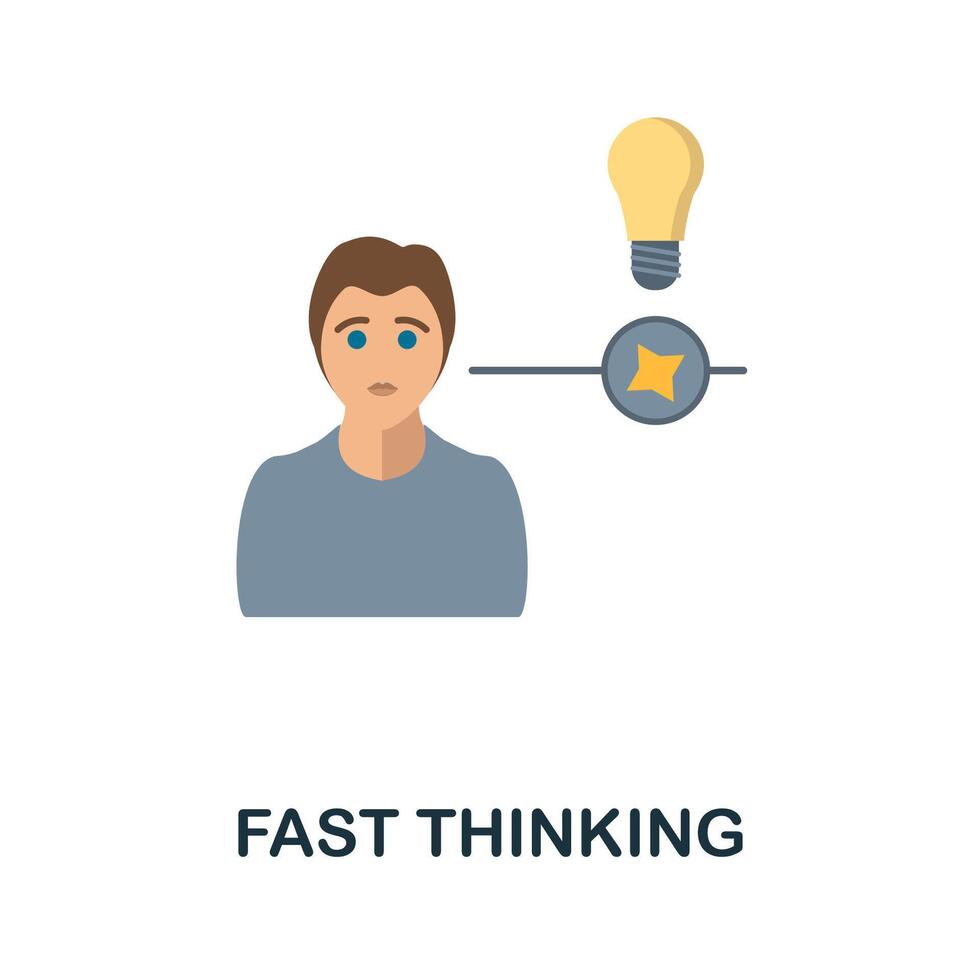 Fast Thinking flat icon. Colored sign from personality collection. Creative Fast Thinking icon illustration for web design, infographics and more vector