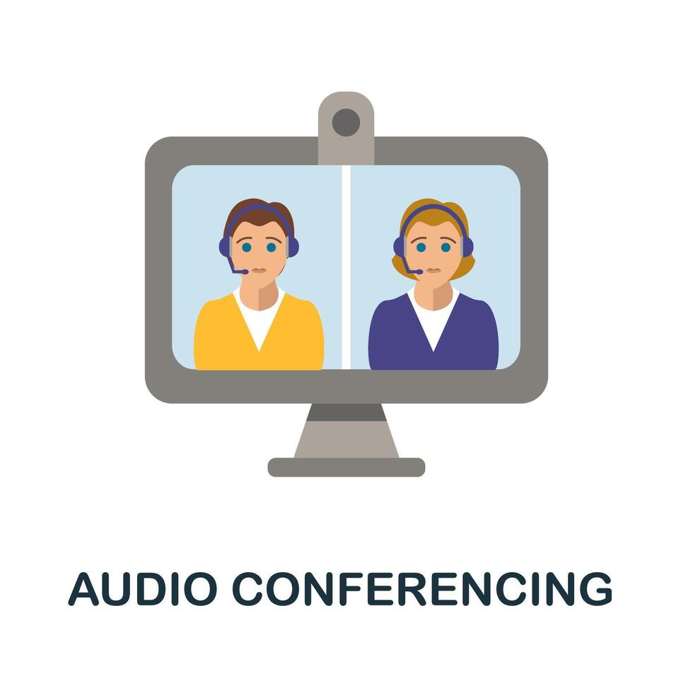 Audio Conferencing icon. Simple element from online education collection. Creative Audio Conferencing icon for web design, templates, infographics and more vector