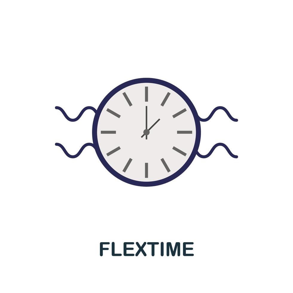 Flextime icon. Simple element from online education collection. Creative Flextime icon for web design, templates, infographics and more vector