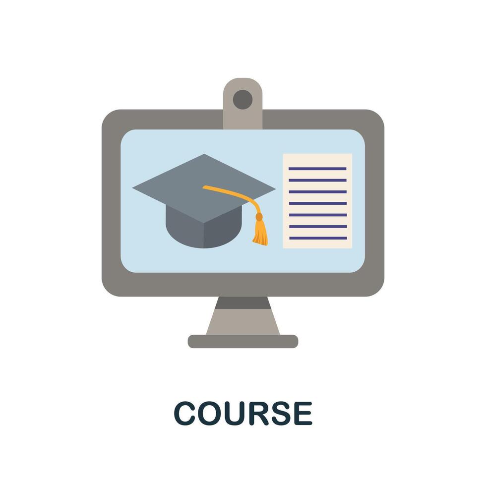 Course icon. Simple element from online education collection. Creative ...
