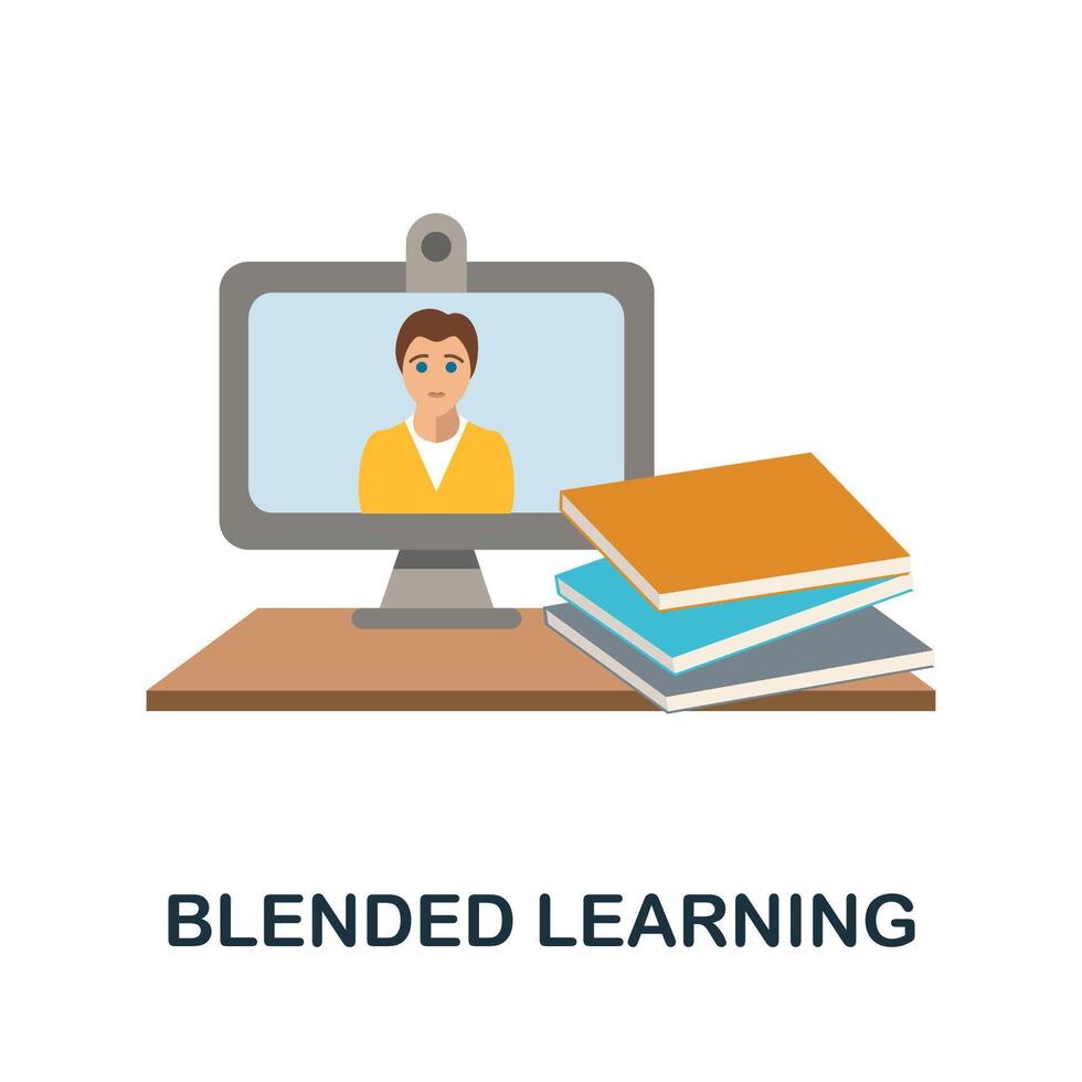 Blended Learning icon. Simple element from online education collection. Creative Blended Learning icon for web design, templates, infographics and more vector
