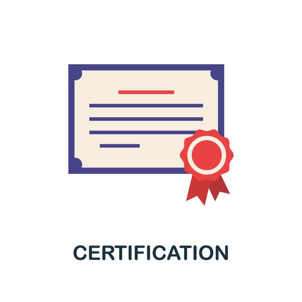 Certification icon. Simple element from online education collection. Creative Certification icon for web design, templates, infographics and more vector