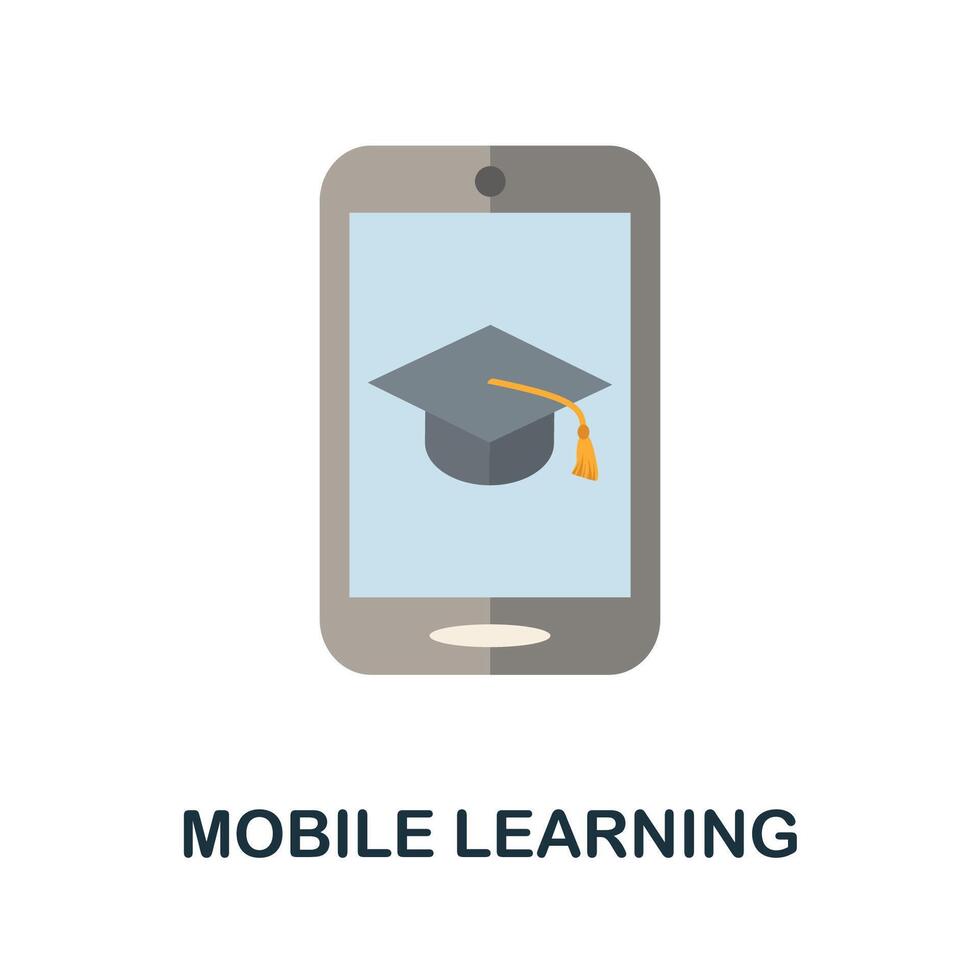 Mobile Learning icon. Simple element from online education collection. Creative Mobile Learning icon for web design, templates, infographics and more vector