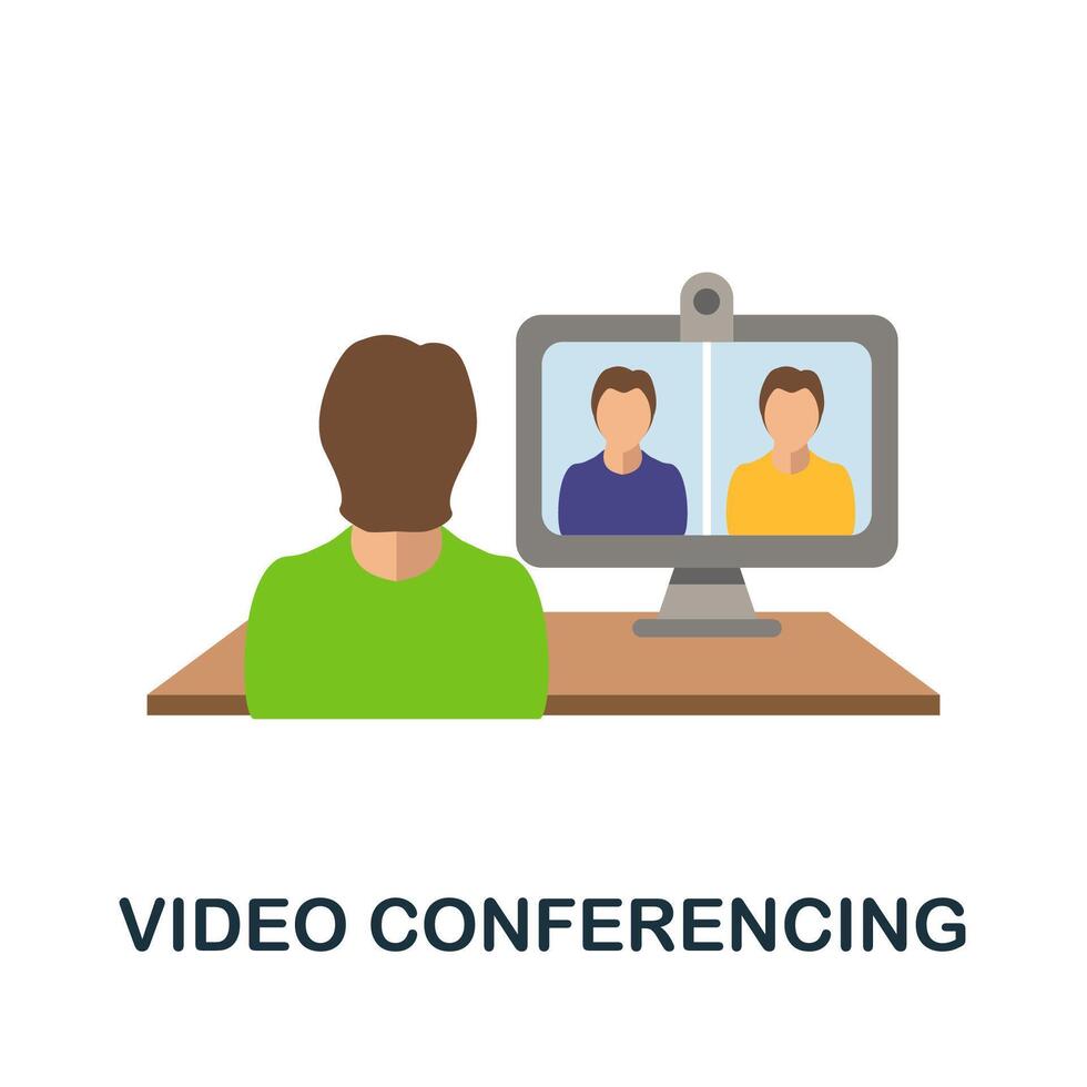 Conferencing icon. Simple element from online education collection. Creative Conferencing icon for web design, templates, infographics and more vector