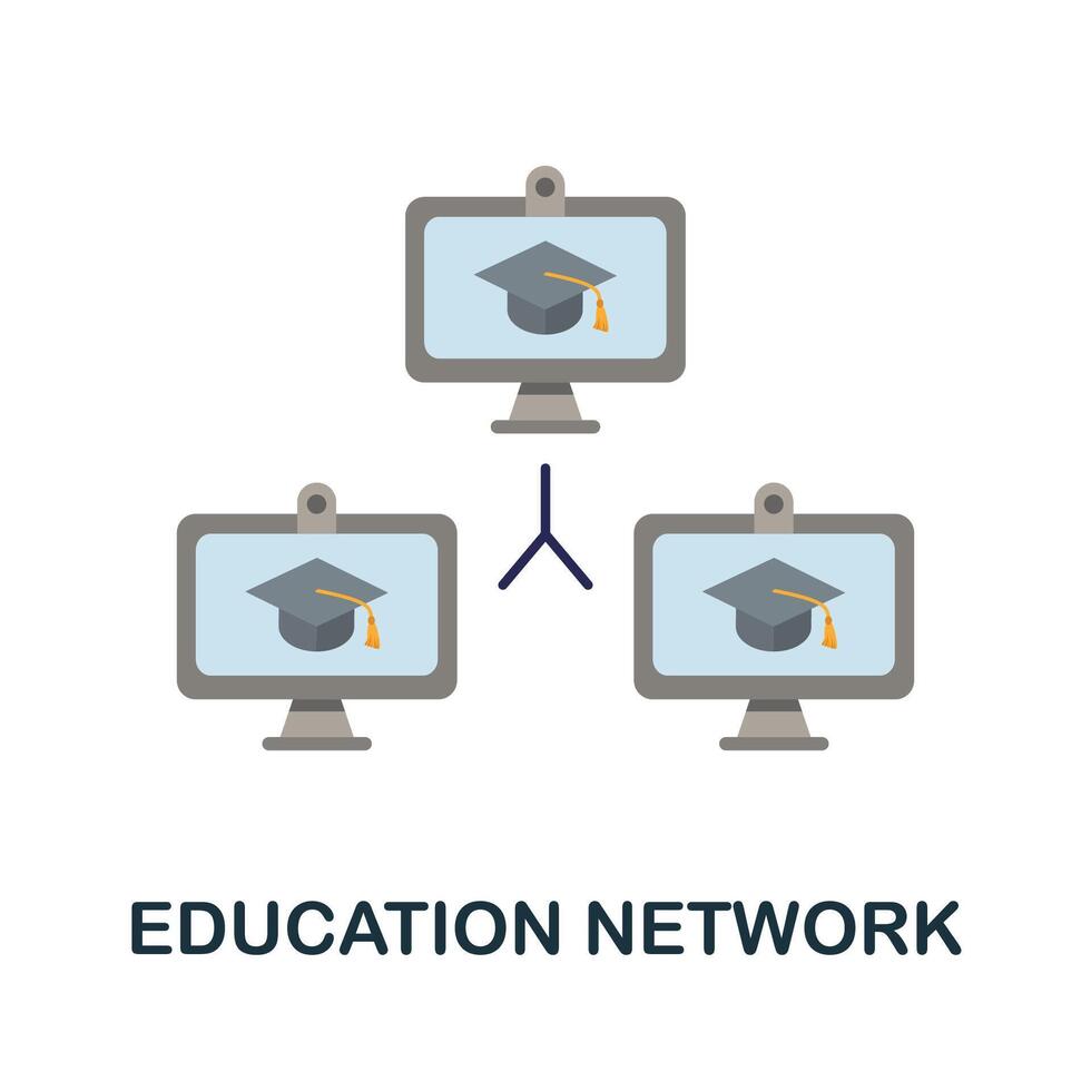 Education Network icon. Simple element from online education collection. Creative Education Network icon for web design, templates, infographics and more vector