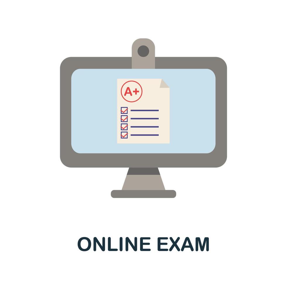 Online Exam icon. Simple element from online education collection. Creative Online Exam icon for web design, templates, infographics and more vector