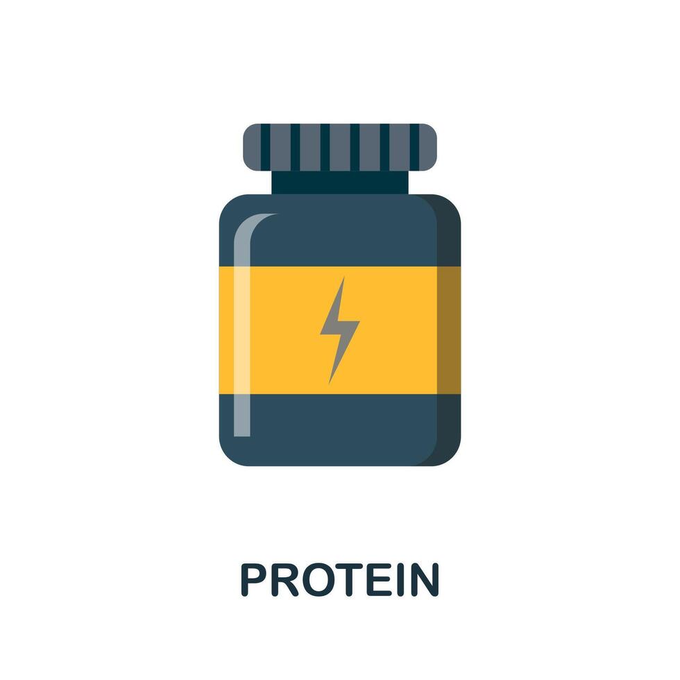 Protein flat icon. Color simple element from nutrition collection. Creative Protein icon for web design, templates, infographics and more vector