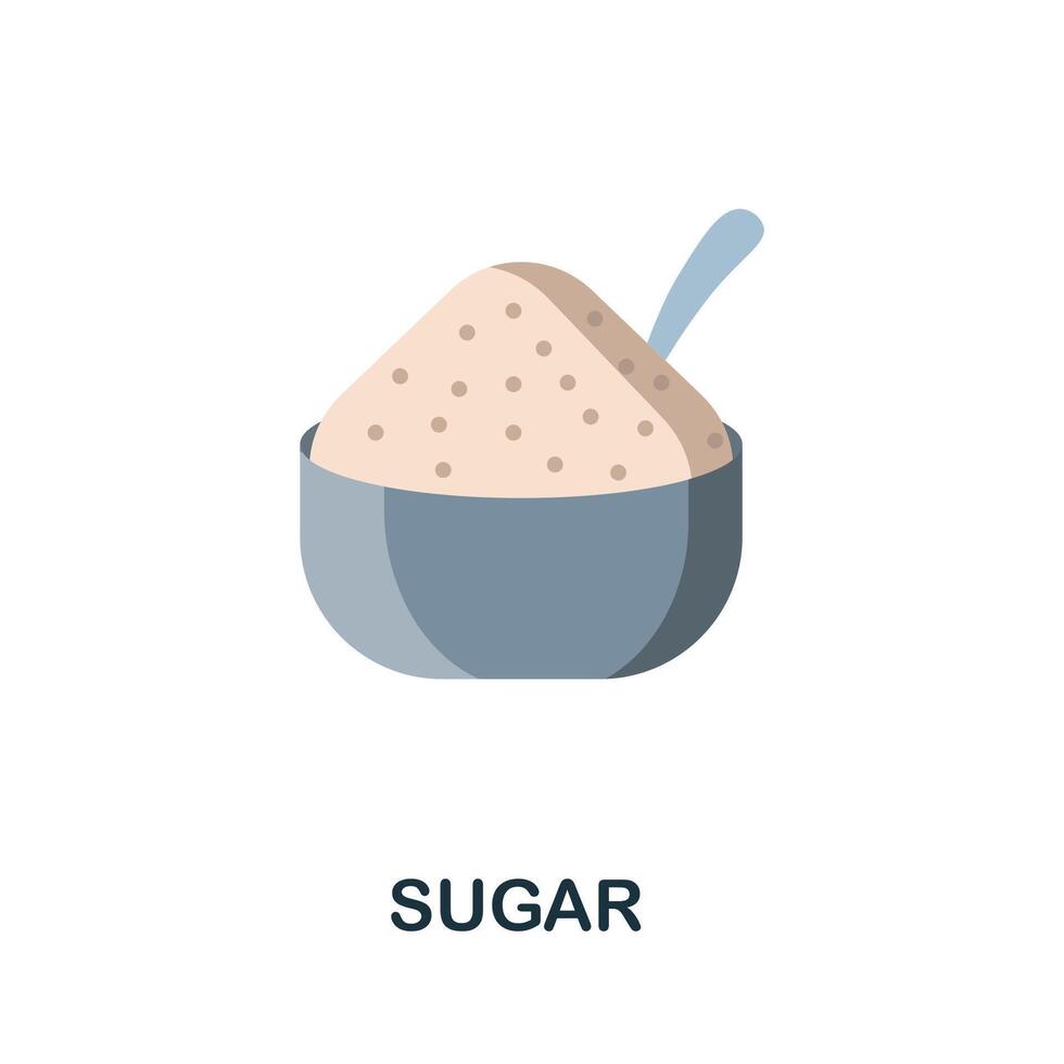 Sugar flat icon. Color simple element from nutrition collection. Creative Sugar icon for web design, templates, infographics and more vector