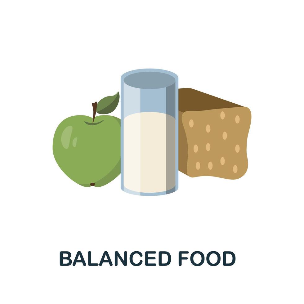 Balanced Food flat icon. Color simple element from nutrition collection. Creative Balanced Food icon for web design, templates, infographics and more vector