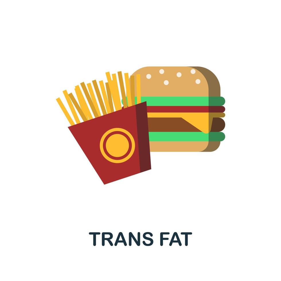 Trans Fat flat icon. Color simple element from nutrition collection. Creative Trans Fat icon for web design, templates, infographics and more vector