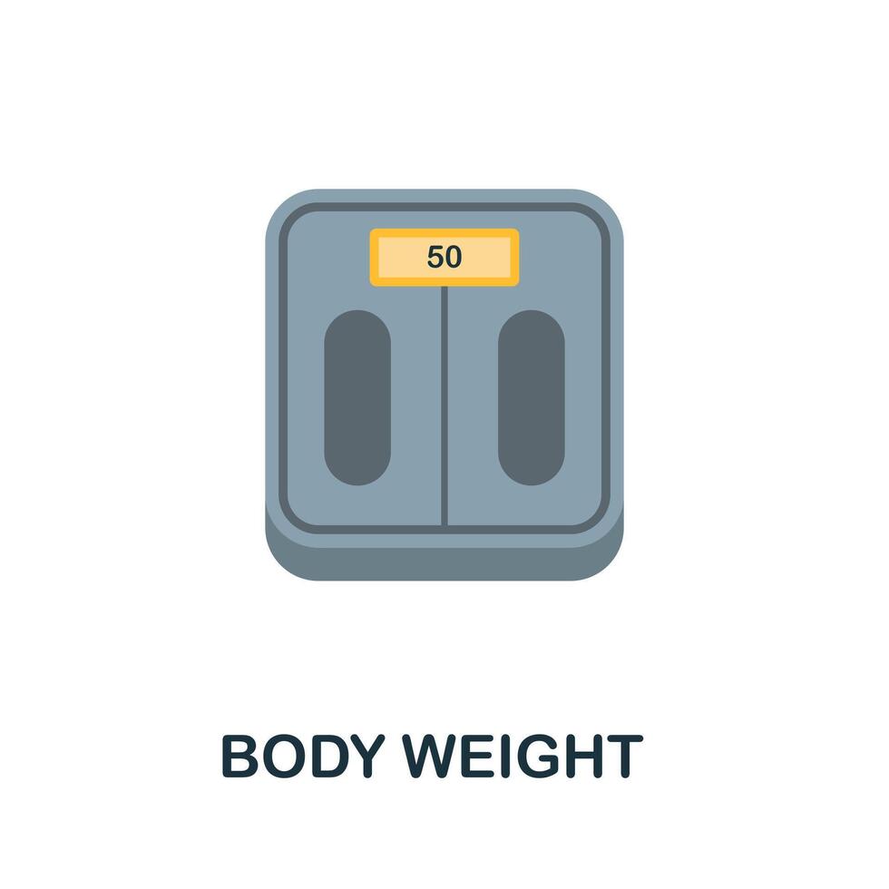 Body Weight flat icon. Color simple element from nutrition collection. Creative Body Weight icon for web design, templates, infographics and more vector