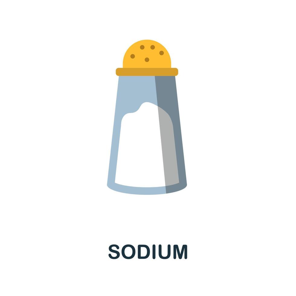 Sodium flat icon. Color simple element from nutrition collection. Creative Sodium icon for web design, templates, infographics and more vector