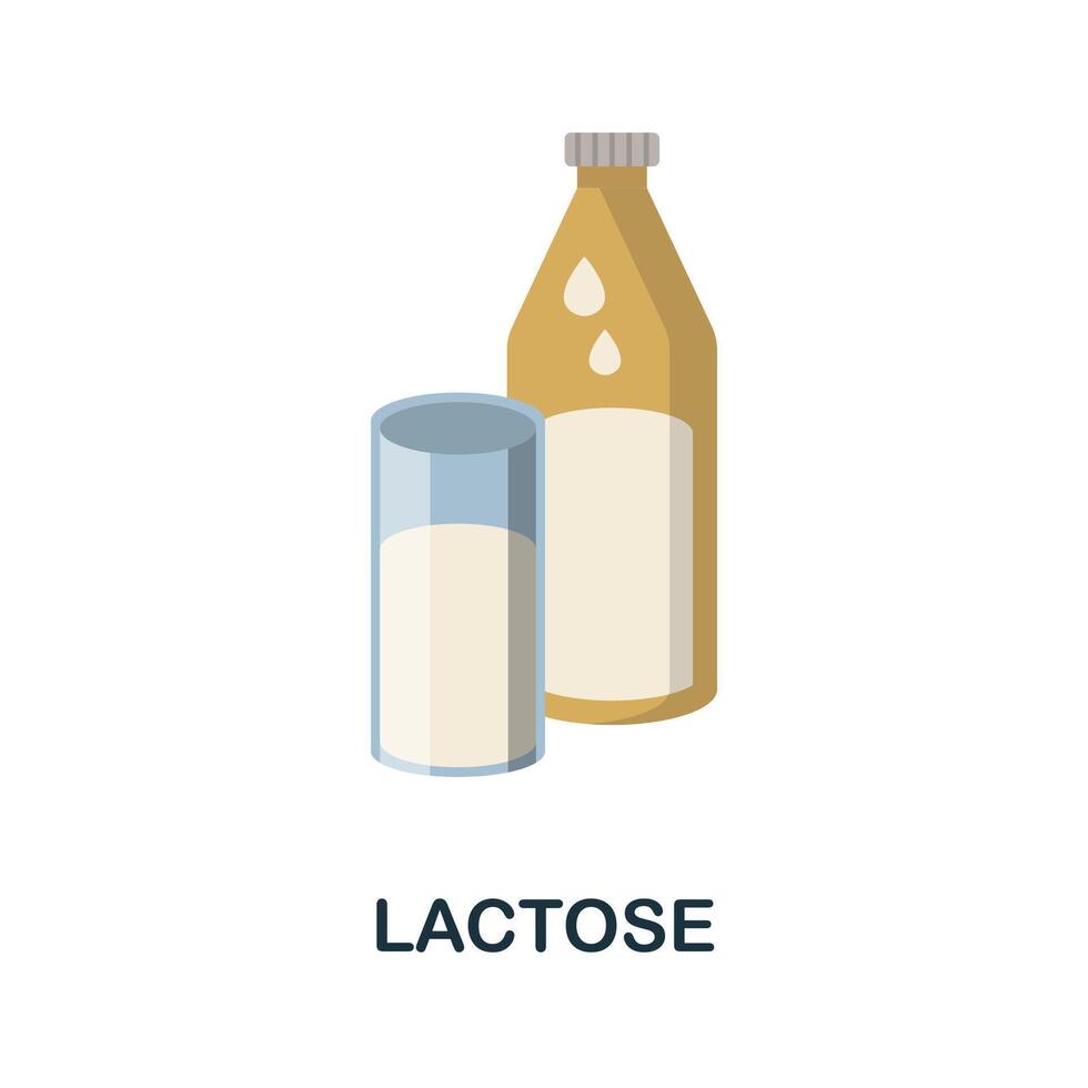 Lactose flat icon. Color simple element from nutrition collection. Creative Lactose icon for web design, templates, infographics and more vector