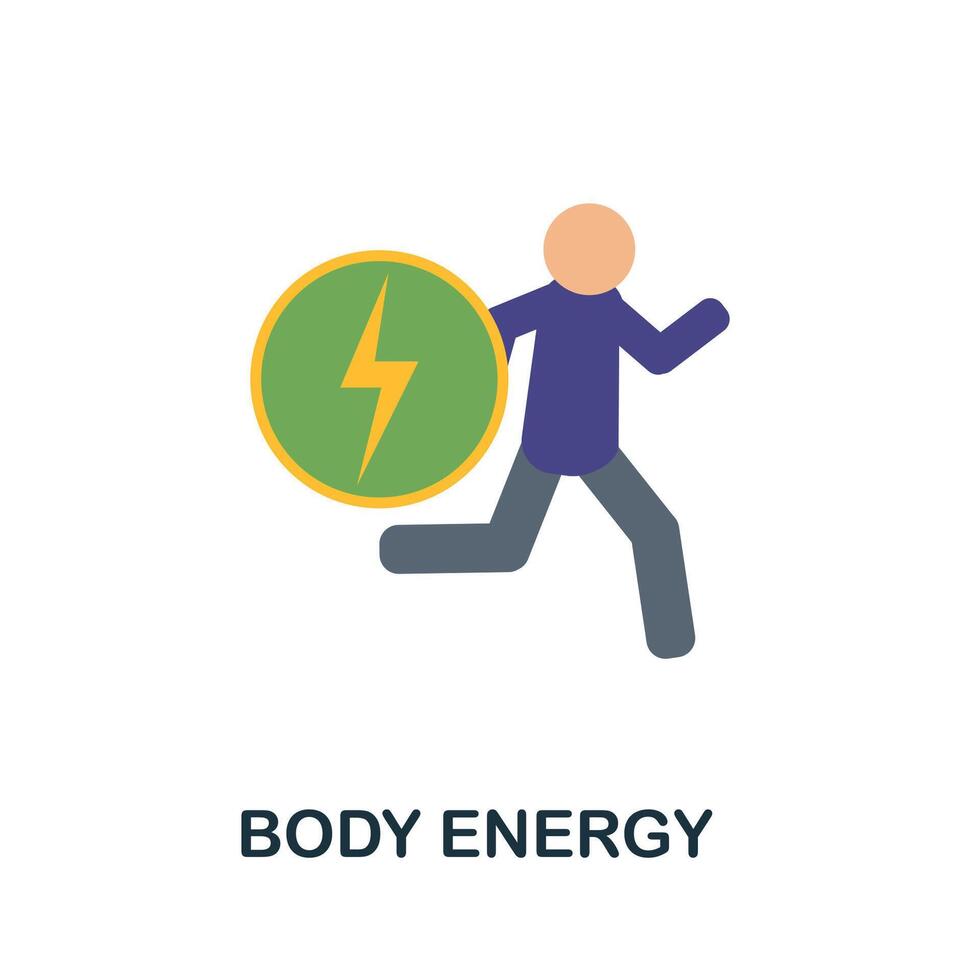 Body Energy flat icon. Color simple element from nutrition collection. Creative Body Energy icon for web design, templates, infographics and more vector