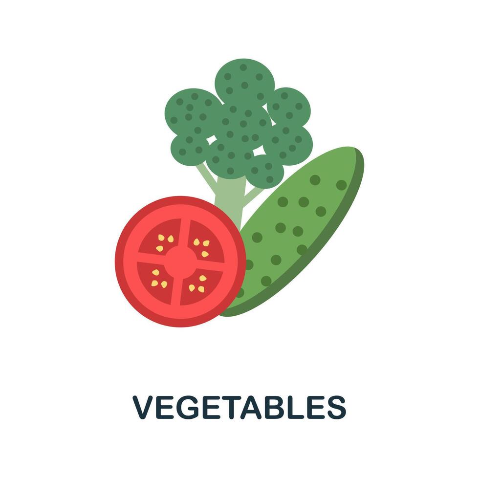 Vegetables flat icon. Color simple element from nutrition collection. Creative Vegetables icon for web design, templates, infographics and more vector