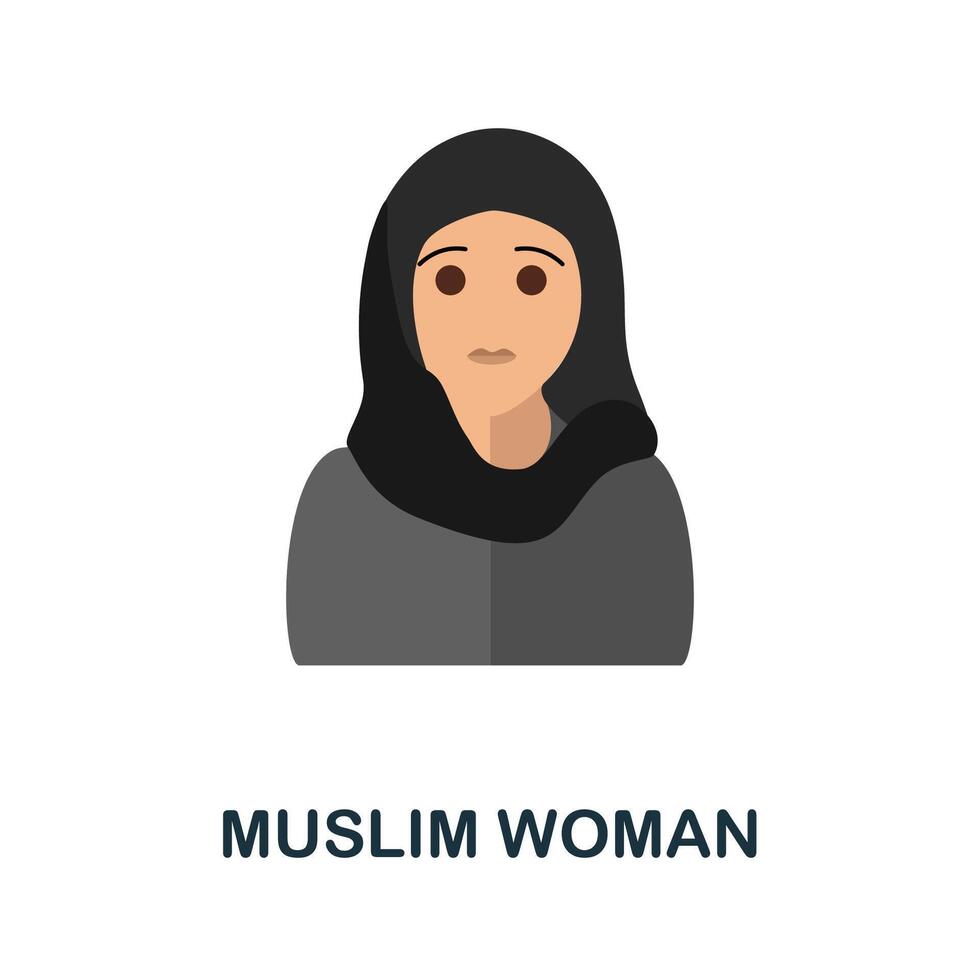 Muslim Woman icon. Simple element from muslim collection. Creative Muslim Woman icon for web design, templates, infographics and more vector