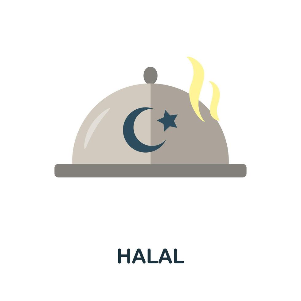 Halal icon. Simple element from muslim collection. Creative Halal icon for web design, templates, infographics and more vector