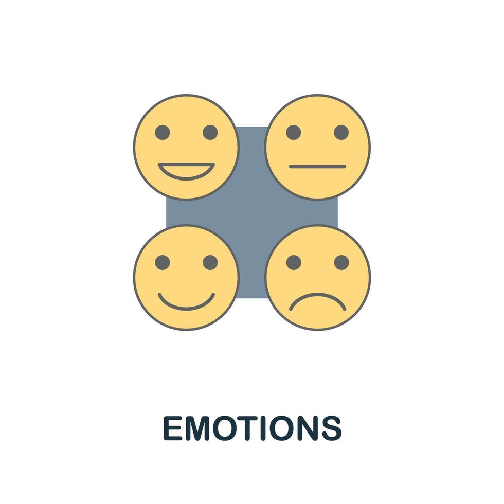 Emotions flat icon. Colored sign from machine learning collection. Creative Emotions icon illustration for web design, infographics and more vector