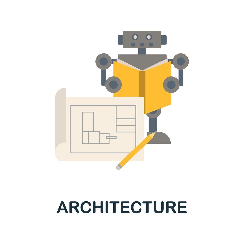 Architecture flat icon. Colored sign from machine learning collection. Creative Architecture icon illustration for web design, infographics and more vector