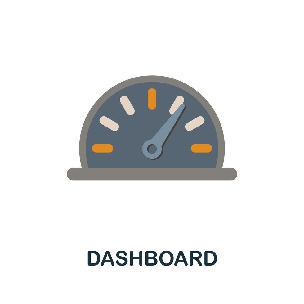 Dashboard flat icon. Colored sign from machine learning collection. Creative Dashboard icon illustration for web design, infographics and more vector