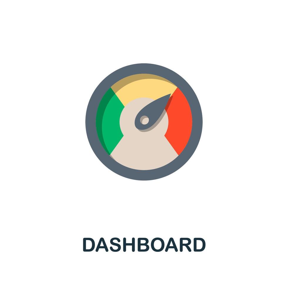 Dashboard flat icon. Colored sign from machine learning collection. Creative Dashboard icon illustration for web design, infographics and more vector