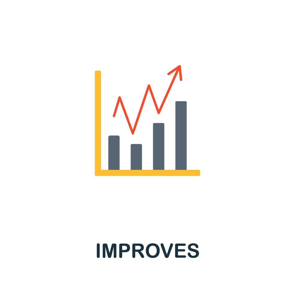 Improves flat icon. Colored sign from machine learning collection. Creative Improves icon illustration for web design, infographics and more vector