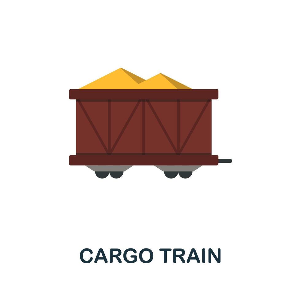 Cargo Train flat icon. Simple sign from logistics collection. Creative Cargo Train icon illustration for web design, infographics and more vector