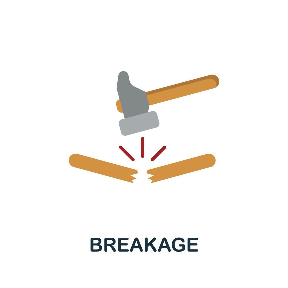 Breakage flat icon. Simple sign from logistics collection. Creative Breakage icon illustration for web design, infographics and more vector