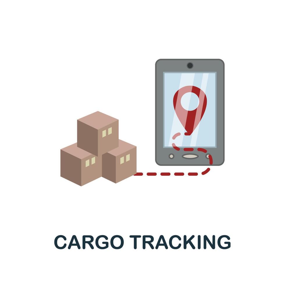 Cargo Tracking flat icon. Simple sign from logistics collection. Creative Cargo Tracking icon illustration for web design, infographics and more vector