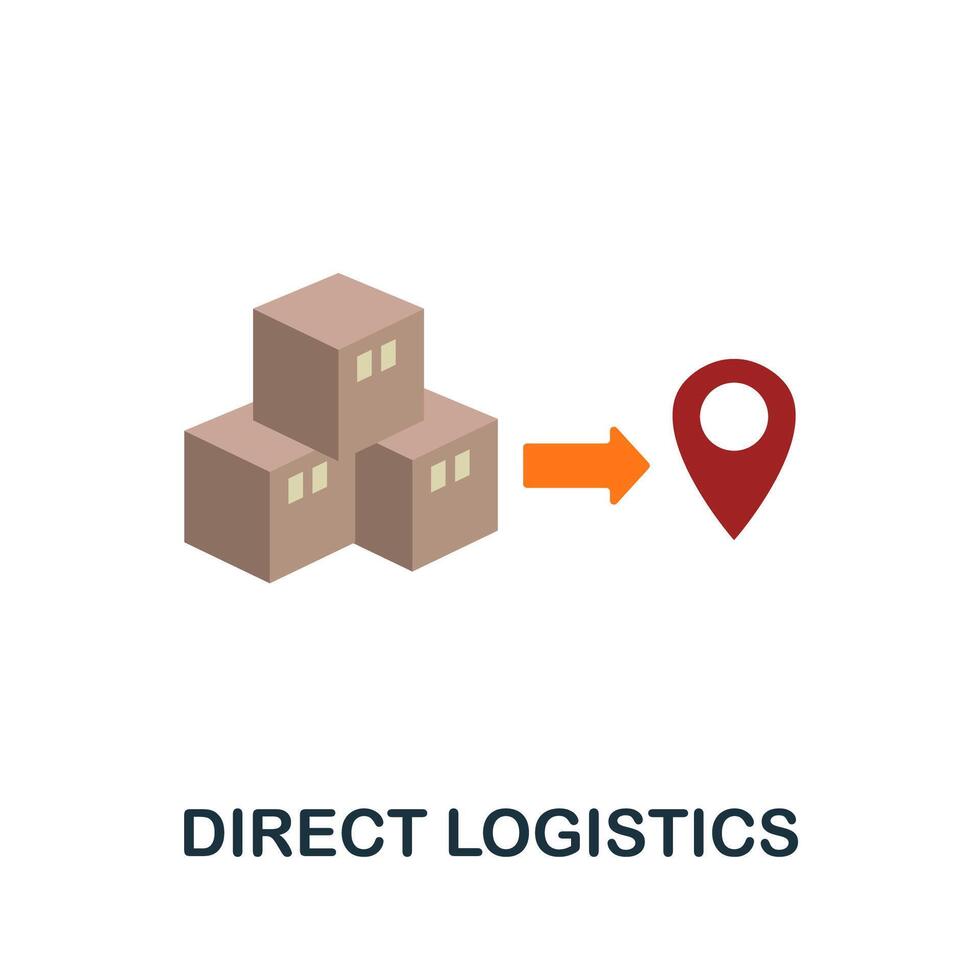 Direct Logistics flat icon. Simple sign from logistics collection. Creative Direct Logistics icon illustration for web design, infographics and more vector