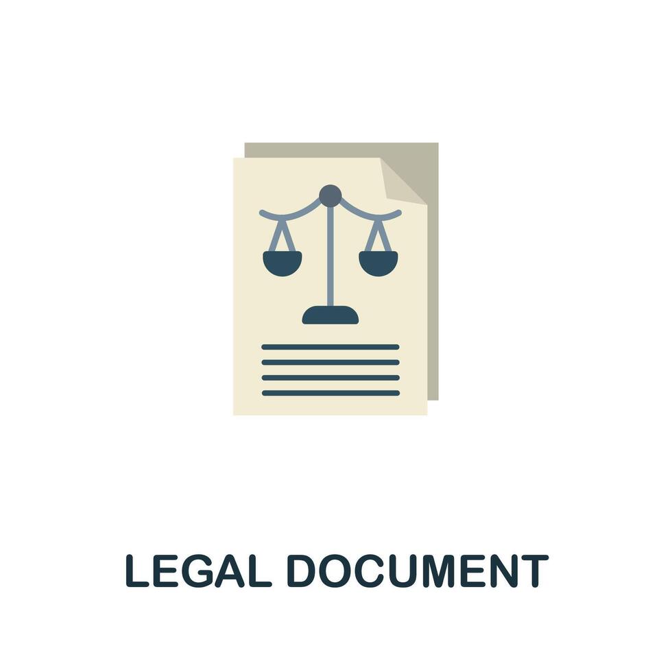 Legal Document icon. Flat sign element from law collection. Creative Legal Document icon for web design, templates, infographics and more vector