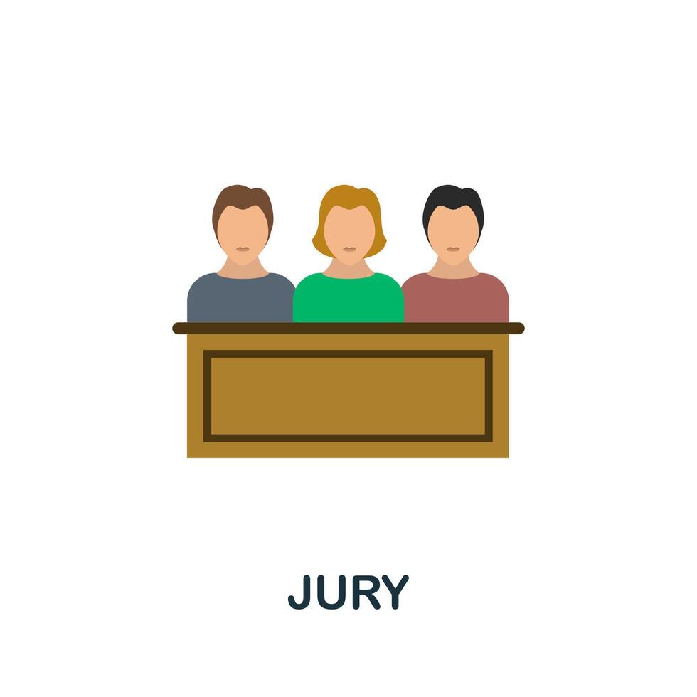 Jury icon. Flat sign element from law collection. Creative Jury icon for web design, templates, infographics and more vector