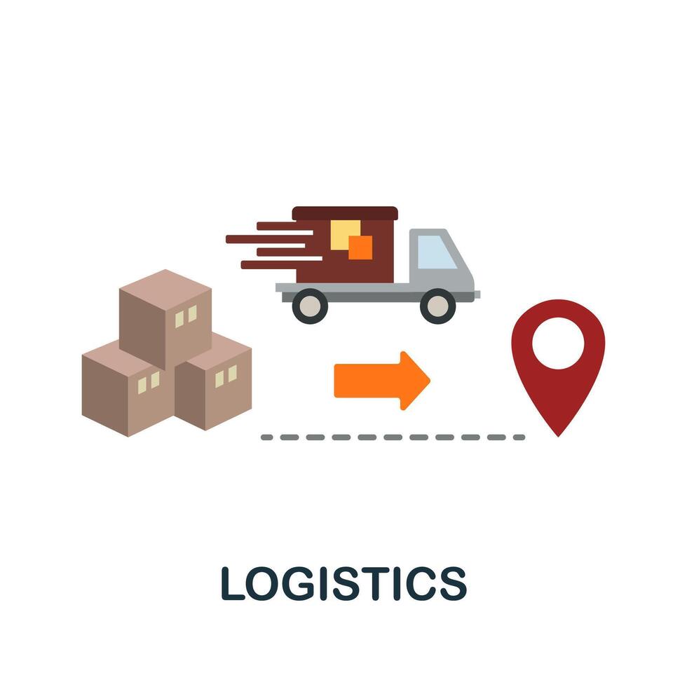 Logistics flat icon. Simple sign from collection. Creative Logistics icon illustration for web design, infographics and more vector