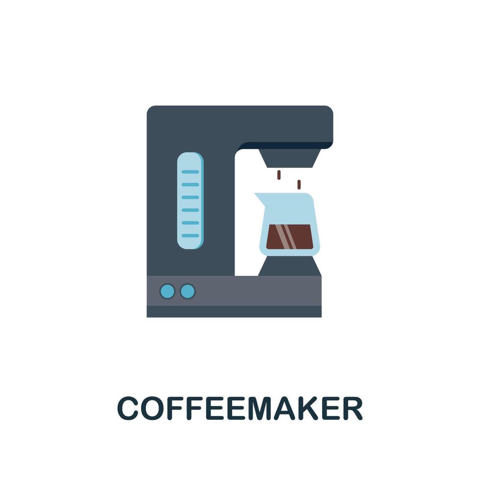 Coffeemaker icon. Simple element from kitchen appliances collection. Creative Coffeemaker icon for web design, templates, infographics and more vector