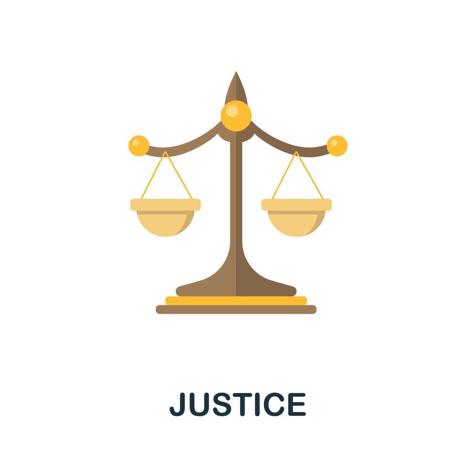 Justice icon. Flat sign element from law collection. Creative Justice icon for web design, templates, infographics and more vector