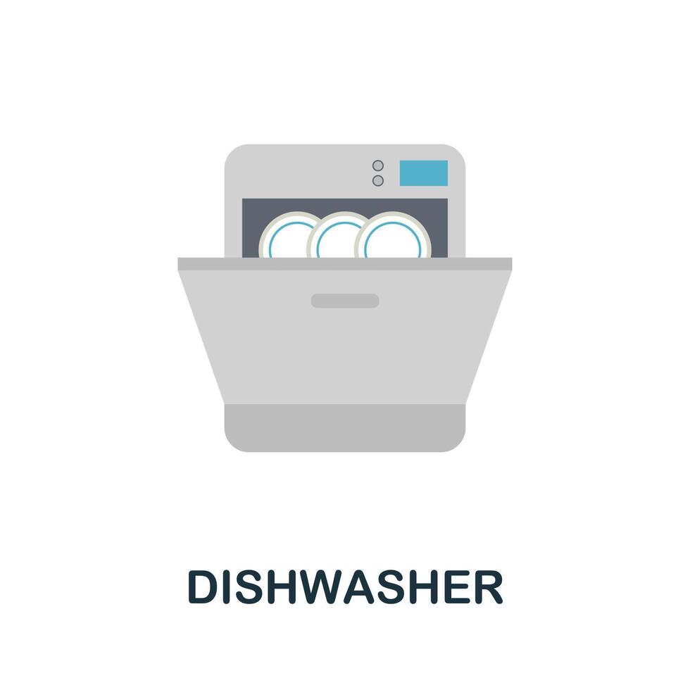 Dishwasher icon. Simple element from kitchen appliances collection. Creative Dishwasher icon for web design, templates, infographics and more vector