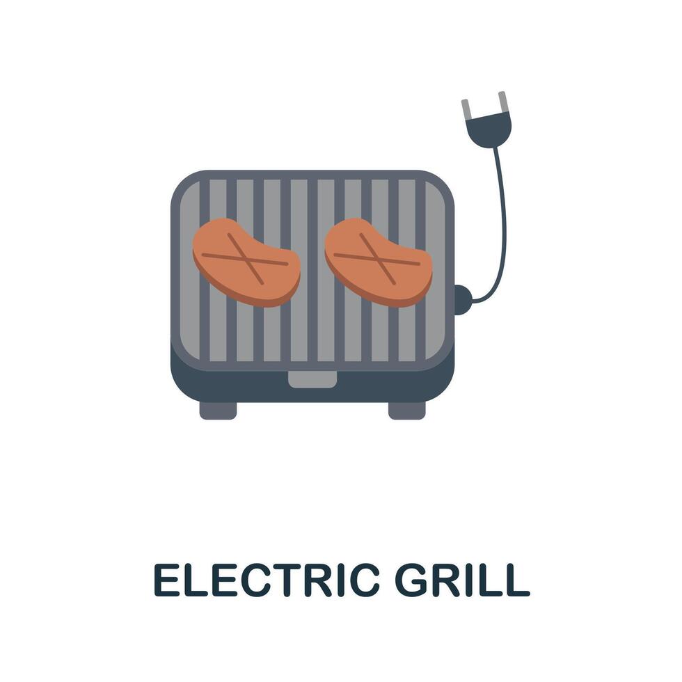 Electric Grill icon. Simple element from kitchen appliances collection. Creative Electric Grill icon for web design, templates, infographics and more vector