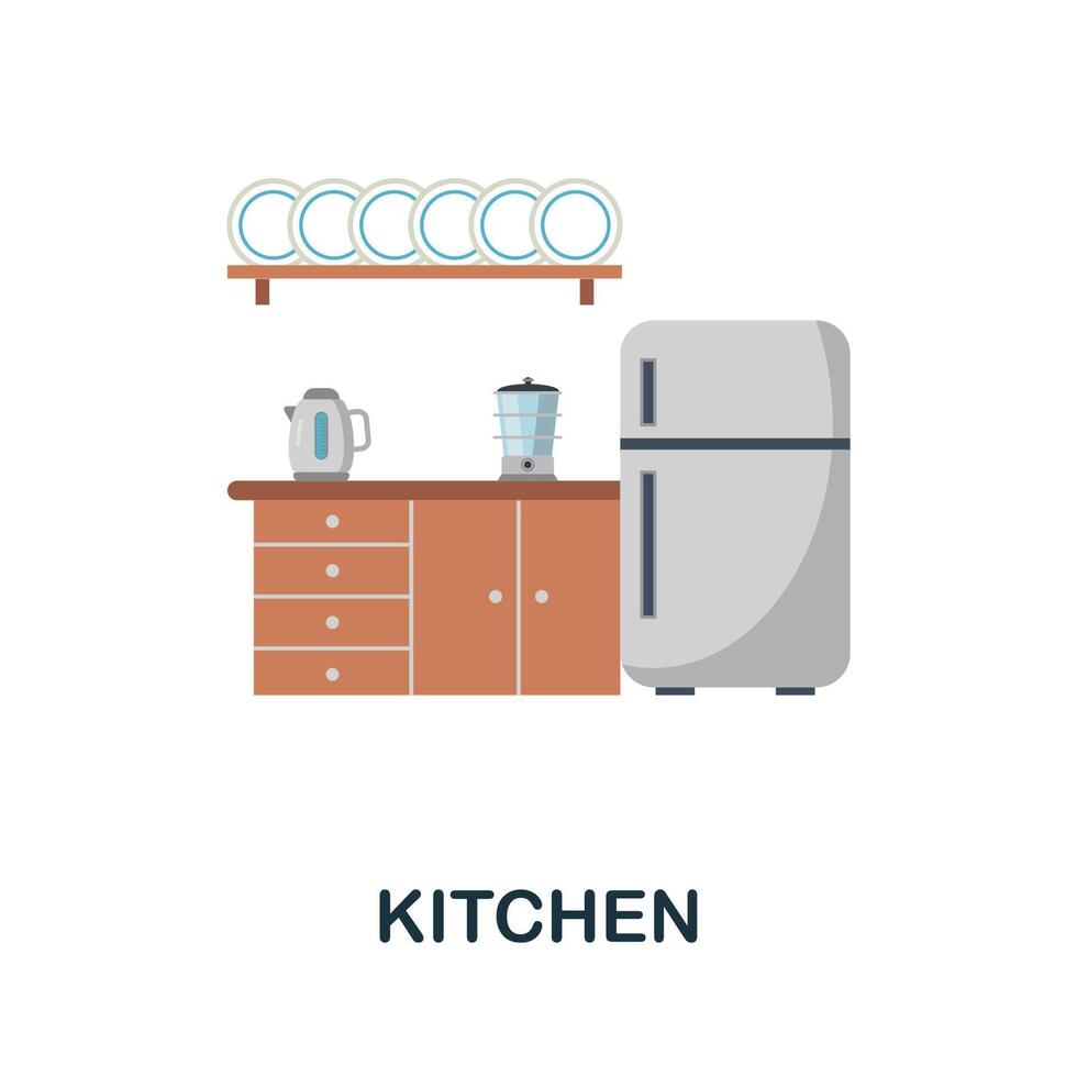 Kitchen icon. Monochrome simple Kitchen icon for templates, web design and infographics vector