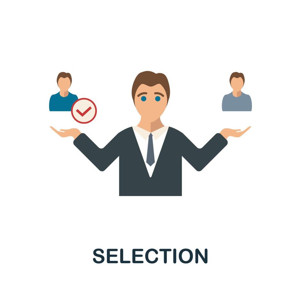 Selection icon. Simple element from human resources collection. Creative Selection icon for web design, templates, infographics and more vector