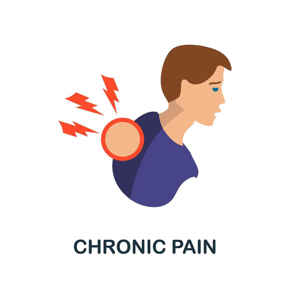 Chronic Pain icon. Simple element from health diseases collection. Creative Chronic Pain icon for web design, templates, infographics and more vector