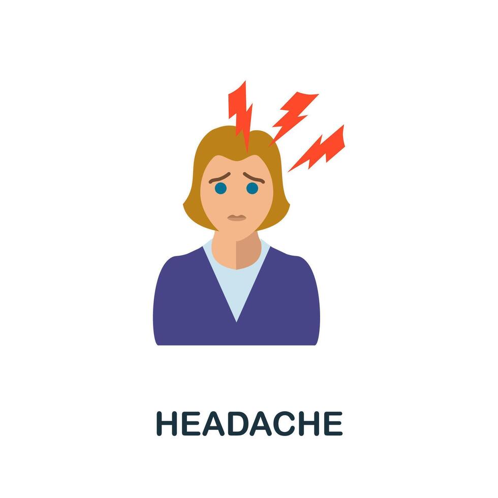Headache icon. Simple element from health diseases collection. Creative Headache icon for web design, templates, infographics and more vector