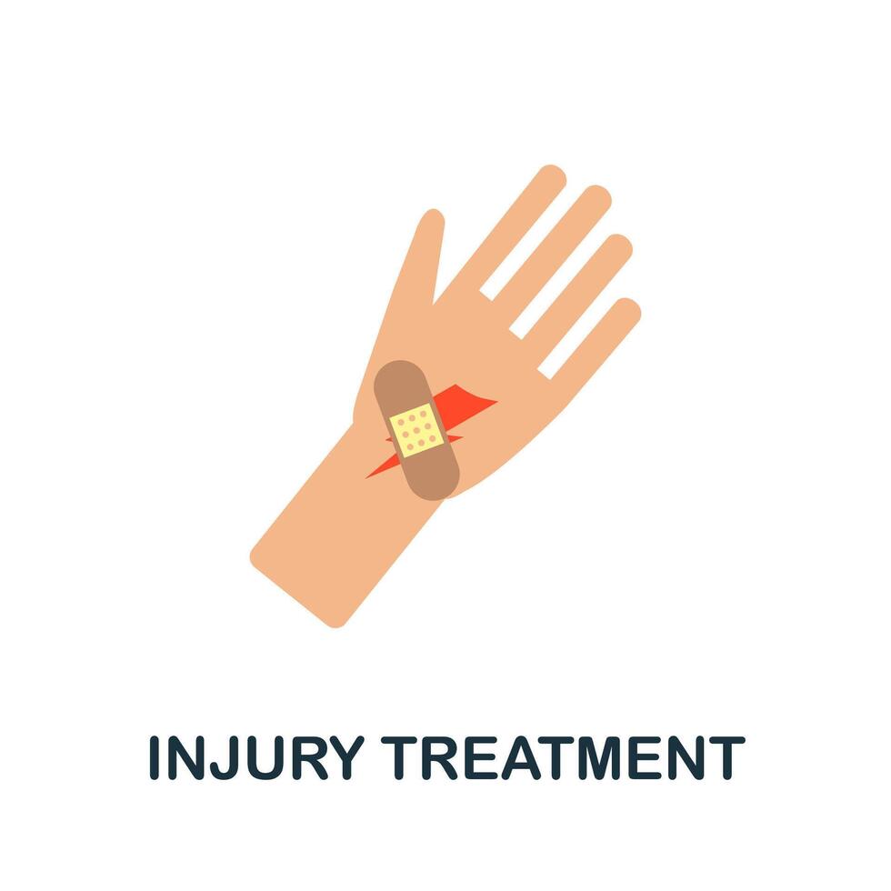 Injury Treatment icon. Simple element from health diseases collection. Creative Injury Treatment icon for web design, templates, infographics and more vector