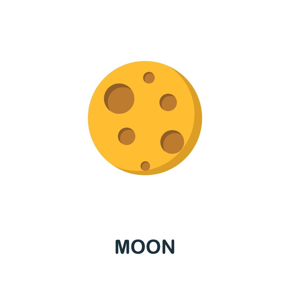 Moon icon. Simple element from halloween collection. Creative Moon icon for web design, templates, infographics and more vector